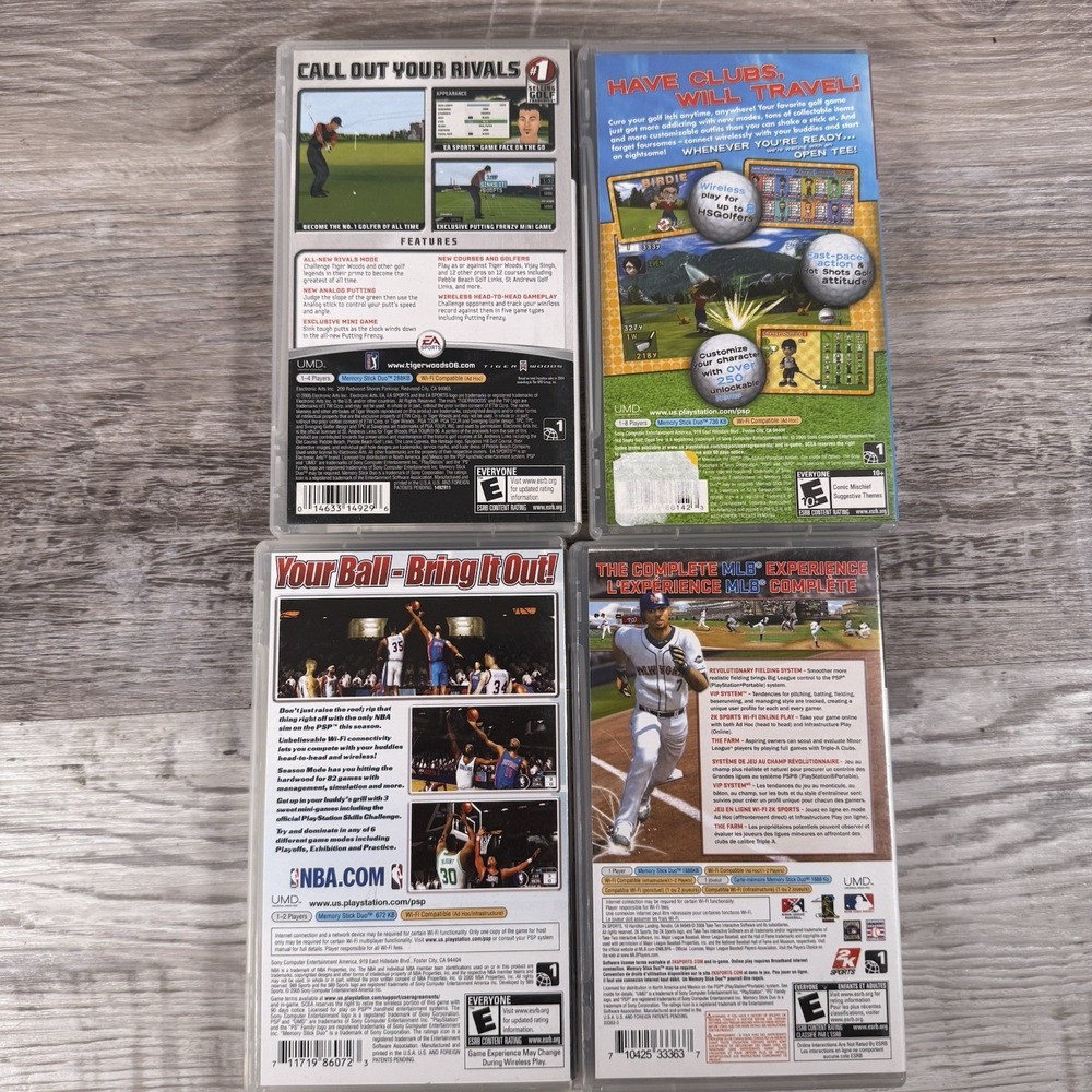 Lot of 4 PSP Games  Tiger‎ Woods PGA Tour Hot Shots Golf NBA MLB 2k8 - Picture 4 of 7